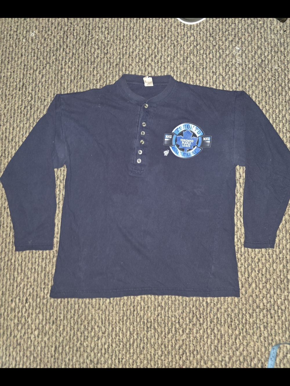 Ravensburger Navy Blue Long Sleeve Henley Shirt with Chest Logo